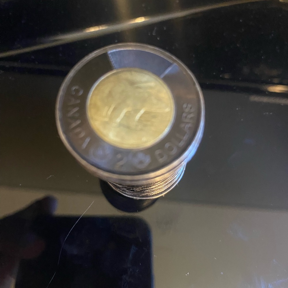 25 piece one roll BLACK RING In Memoriam QE II toonies!!! - Picture 3 of 5